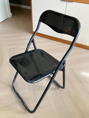 Klapstoel - metaal - zwart