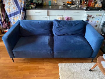 blauwe velvet bank tweezits