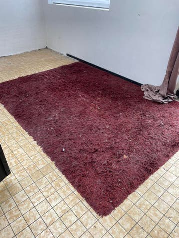 Groot vloerkleed rood gratis