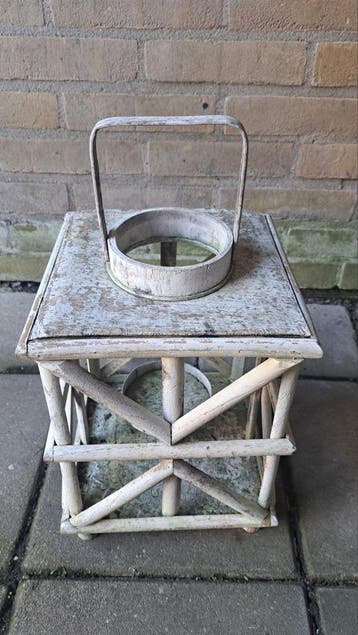 Houten lantaarn voor kaars