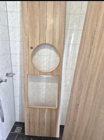 GRATIS. Houten aanrechtblad met uitsparingen