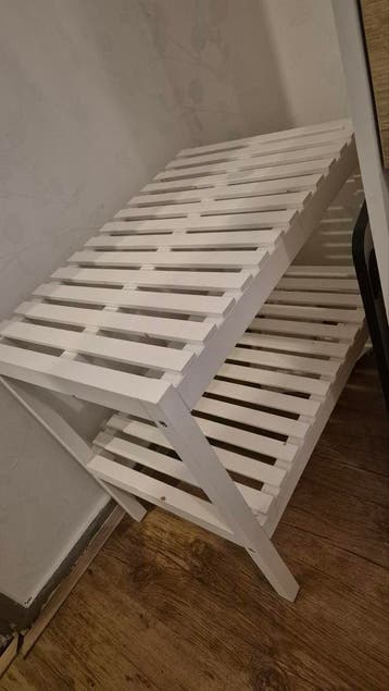 Badkamer bankje wit hout