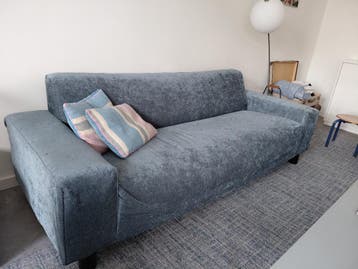 Gratis bank grijs/blauw