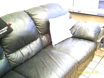 Lederen salon. 3 & 2 zit antraciet zwart Gratis .