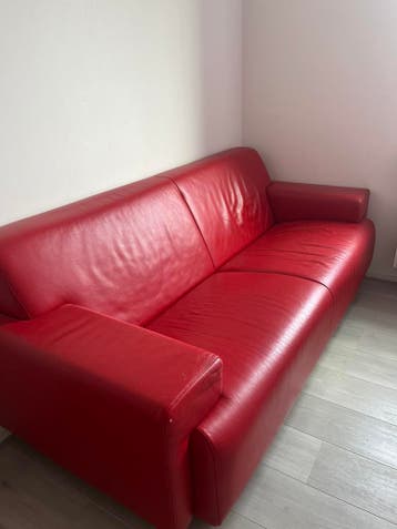 Rode leren bank