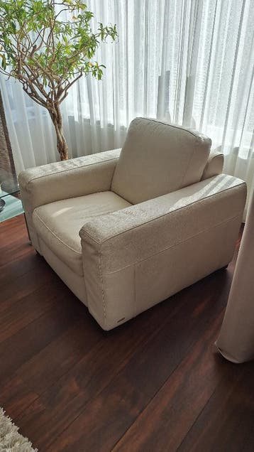 Gratis Echt leren crèmekleurige fauteuil van Italsofa