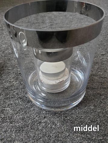 Glazen hurricane van Riviera Maison middel