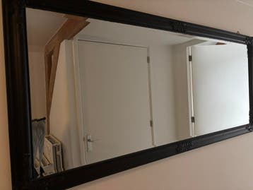 Retro spiegel zwart omlijst 72x162 cm