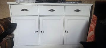 Wit dressoir met 3 lades en 3 deuren - 120x40x74cm