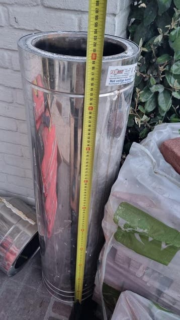 Gratis rookkanaal RVS 100 cm lang, 20 cm diameter