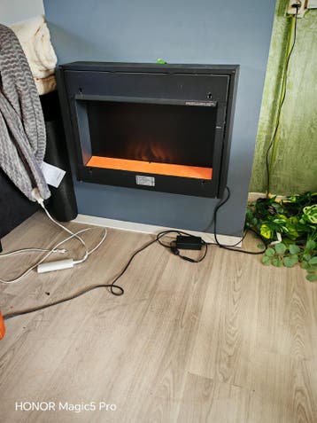 Elektrische opbouwhaard met Sfeerlicht en Decoratieve Stenen