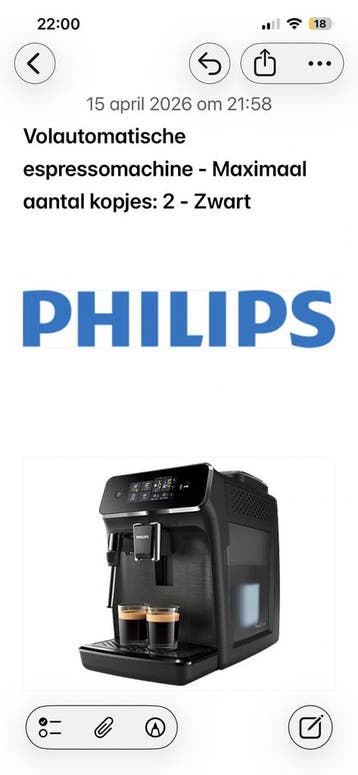 Philips espressoapparaat voor onderdelen