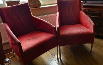 Fauteuil 2x .Donkerrood