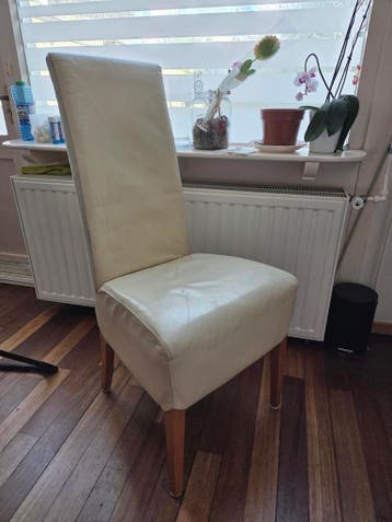 Crèmekleurige eetkamerstoel x6