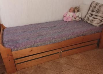 Houten bed 180 lang met laden
