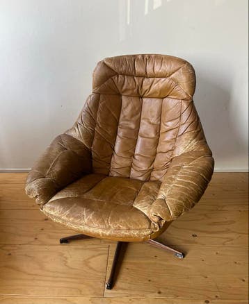 Bruin leren fauteuil