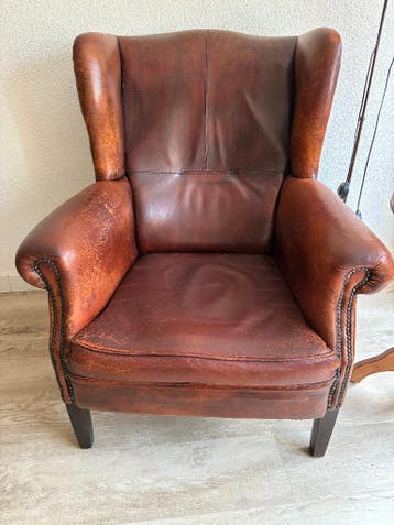 Lederen oor fauteuil