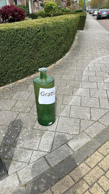 Gratis glazen vaas groen