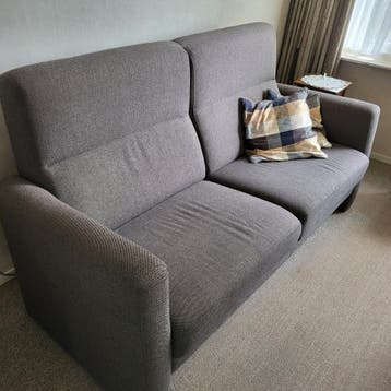 Bankstel: bank en 2 stoelen - bruin, comfortabel