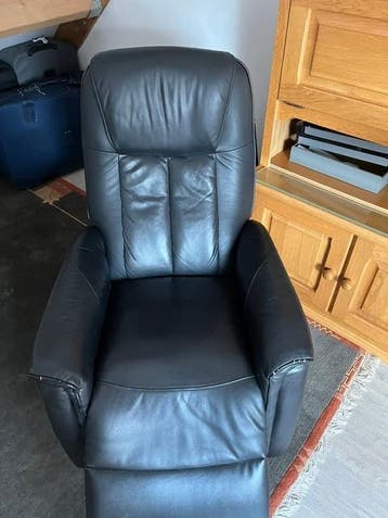 zwart lederen relax stoel electrisch