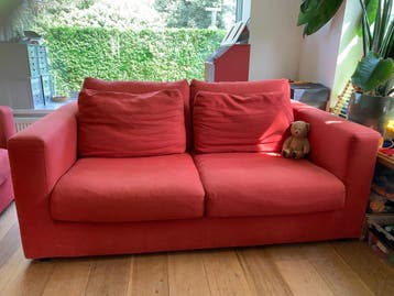 Twee rode banken - 225x115 cm en 185x115 cm