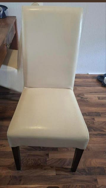 4 eetkamerstoelen (stoelen) crème