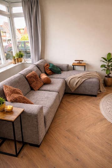 Beige hoekbank – gratis op te halen – 260 cm