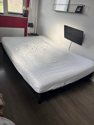 Tweepersoons boxspring bed - Zwart, 140x220 cm