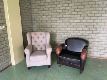 Leren Fauteuils - Leer en Stof - Gratis Ophalen