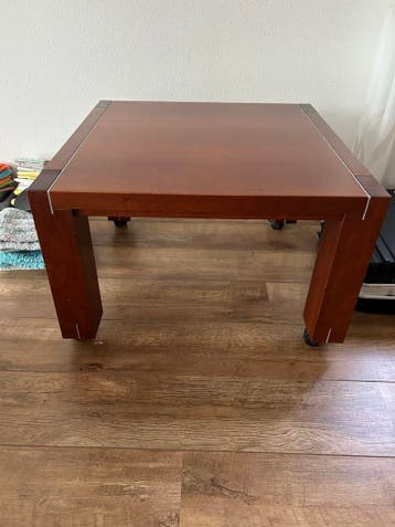 Bijzettafel/Salontafel op wieltjes