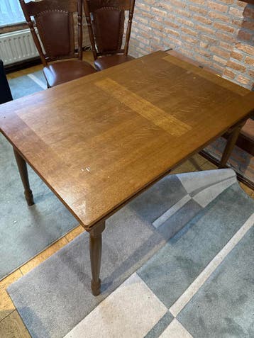 Houten eettafel 120x80 uitschuifbaar 200x80 uitgeschoven