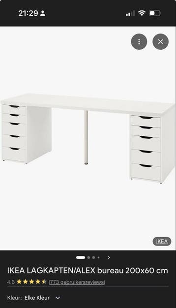 Wit bureauBLAD 200x80, licht beschadigd