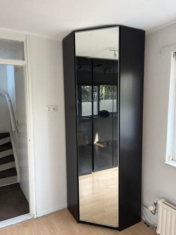 IKEA Hoekkast met Spiegeldeur - Zwart/Donkerbruin