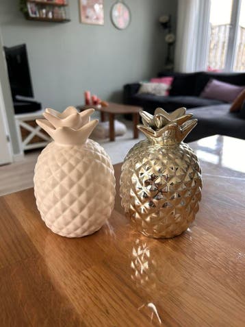2x decoratie ananas klein