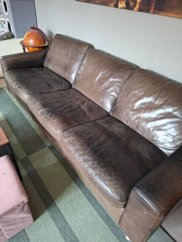 Montel leren bank - gratis!! Ophalen rond 10 mei!