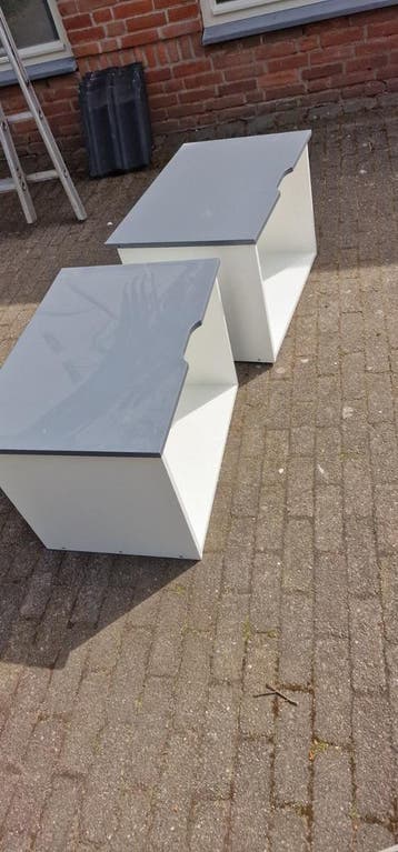 Gratis set van 2 multifunctionele kasten - Grijs/Wit