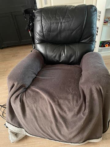 Sta op stoel zwart leer elektrisch