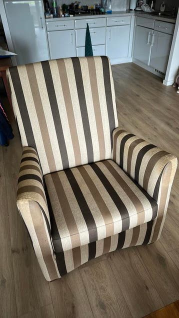 Stijvolle Fauteuil met Tijdloos Streepdesign