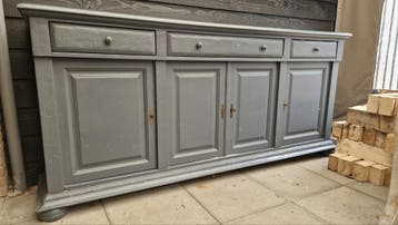 Massief eiken houten dressoir grijs