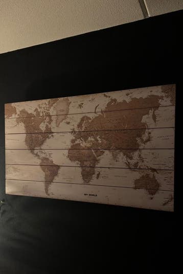 GRATIS afhalen. Houten wereldkaart wanddecoratie