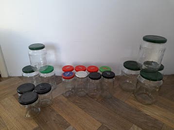 18 lege inmaakpotten inmaakpotjes RUILEN tegen iets lekkers