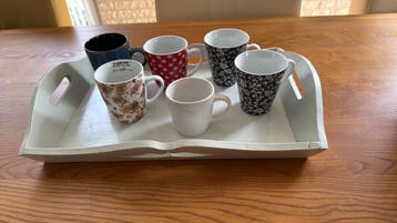 Dienblad met 6 bekers