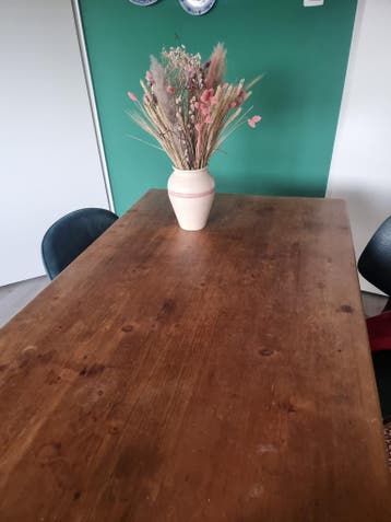 Massief houten eettafel; Opknapper