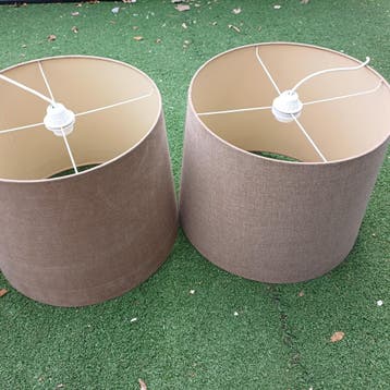 Beige/bruine lampenkappen - Set van 2