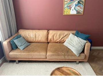 3 zits bank bruin leer