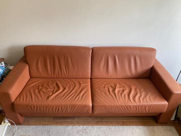 Comfortabele 2,5-zits leren bank - bruin