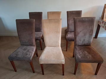 6 eetkamerstoelen - kunnen nog prima een ronde mee