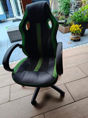 Gamingstoel Zwart/Groen - Gratis af te halen