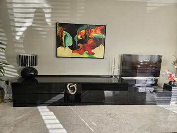 GRATIS Modern Zwart TV Meubel Hoogglans met Opbergruimte