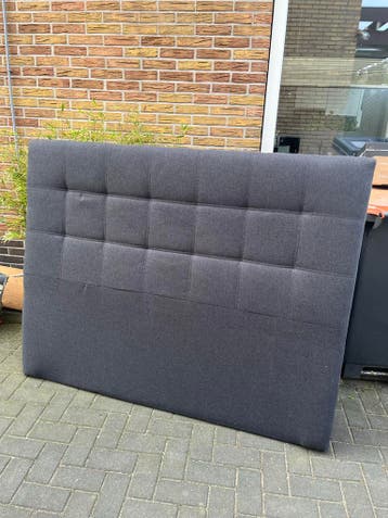 Donkergrijs gestoffeerd hoofdbord 160cm